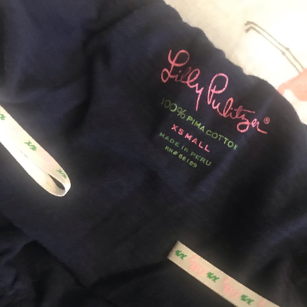 Lily Pulitzer Women Navy ruffle strapless tube top